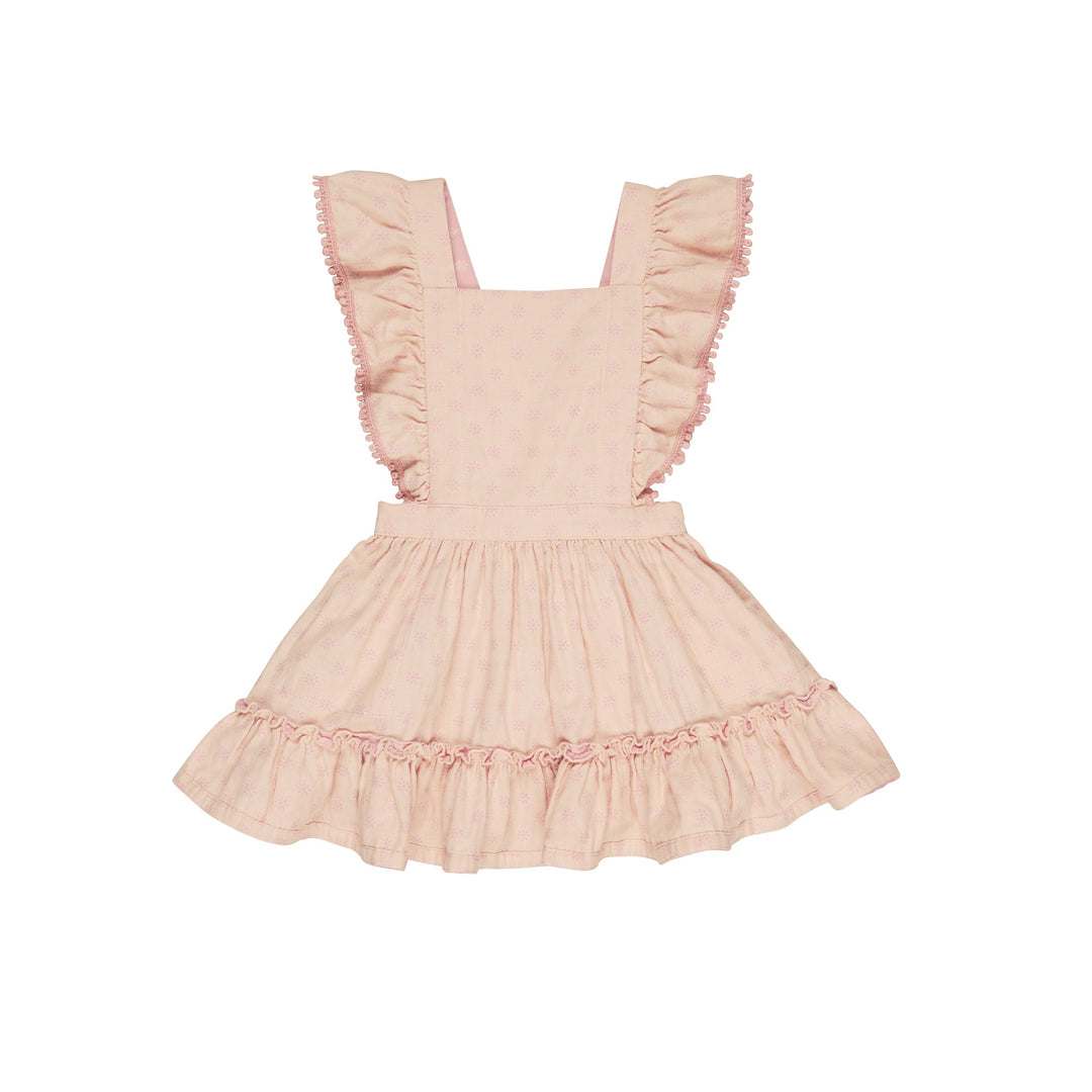 Huxbaby Daisy Reversible Bib Dress - Dusty Rose + Sunkiss