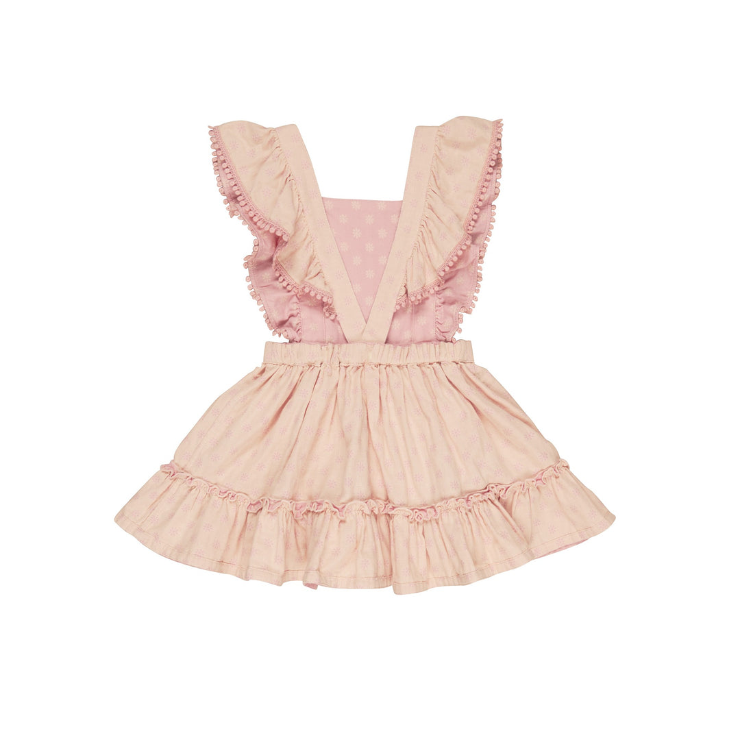 Huxbaby Daisy Reversible Bib Dress - Dusty Rose + Sunkiss