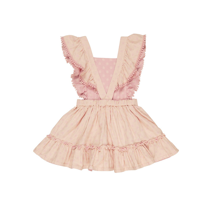 Huxbaby Daisy Reversible Bib Dress - Dusty Rose + Sunkiss