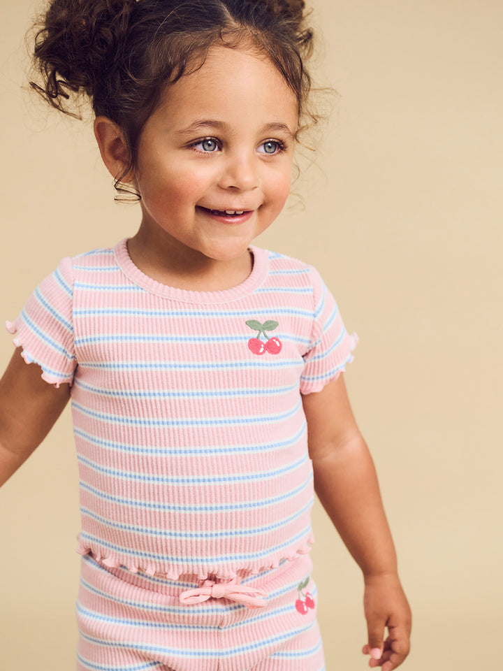 Huxbaby Rib Tee - Candy Stripe