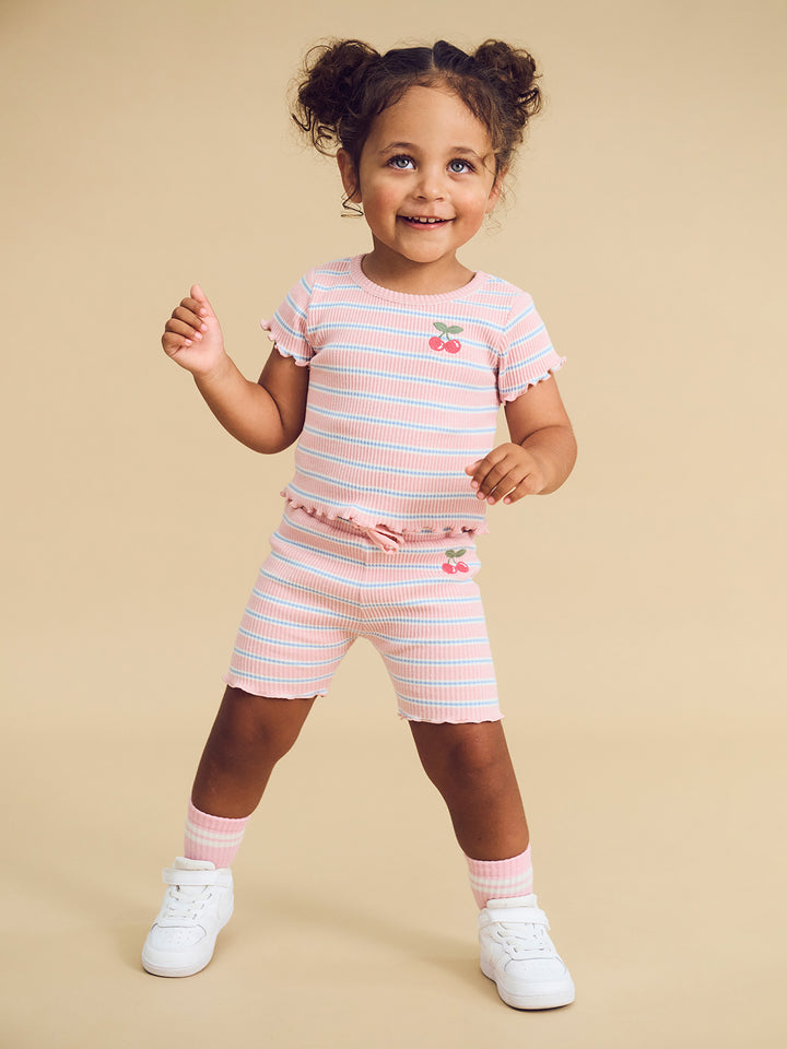 Huxbaby Rib Tee - Candy Stripe