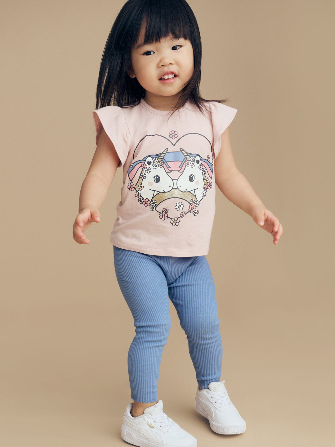 Huxbaby Unicorn Heart Frill T-Shirt