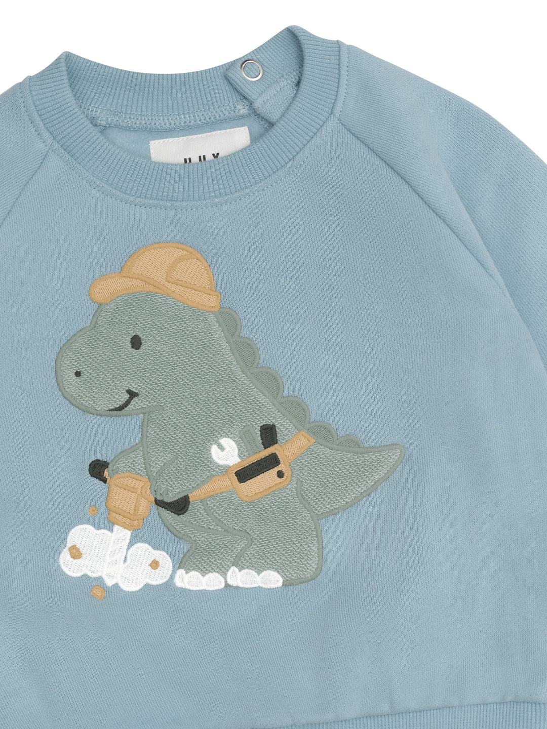 Huxbaby Construction Dino Sweatshirt - Marine Blue