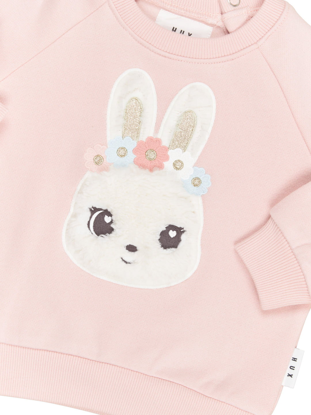 Huxbaby Blossom Fur Bunny Sweatshirt - Pink Pearl