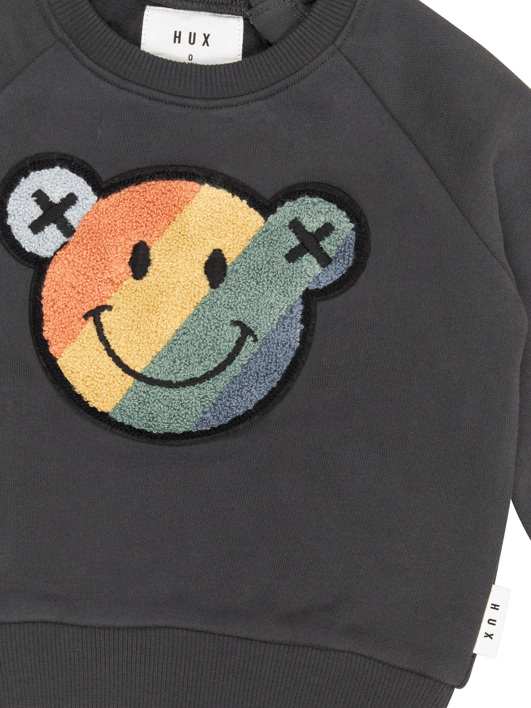 Huxbaby Smiley Rainbow Sweatshirt - Soft Black