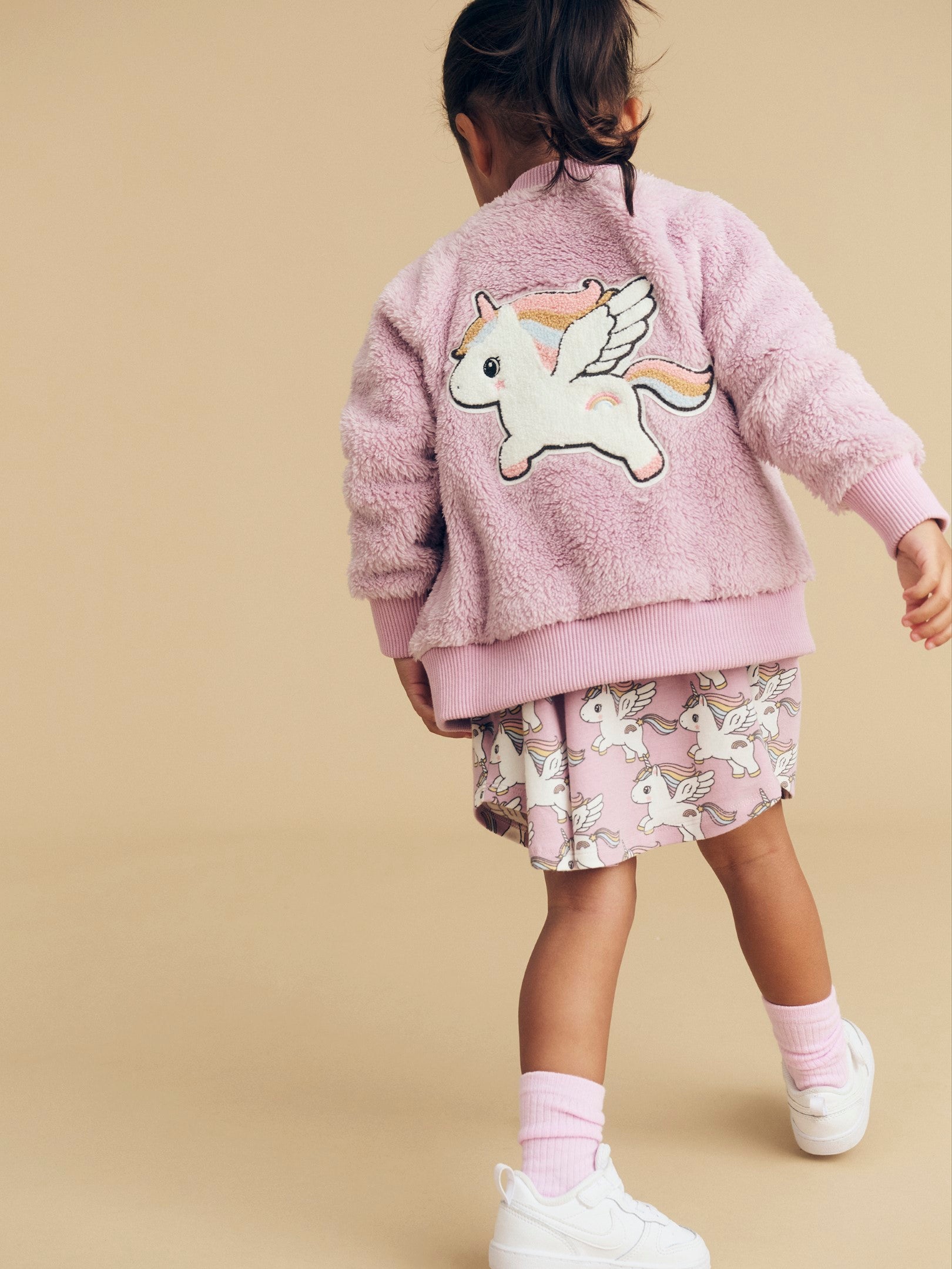 Huxbaby Magical Unicorn Fur Jacket Orchid Daisy and Hen