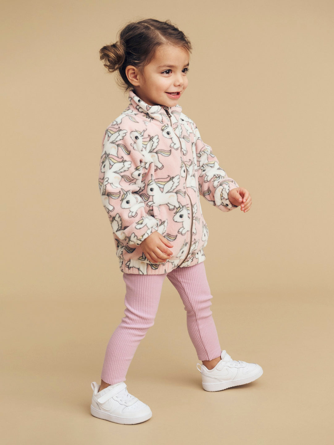 Huxbaby Magical Unicorn Fleece Jacket - Rosebud