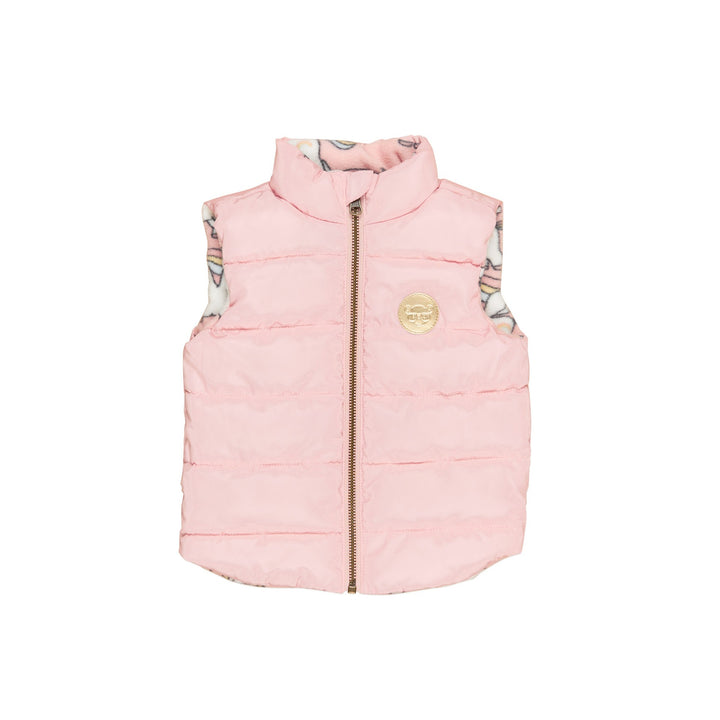 Huxbaby Magical Unicorn Reversible Fleece Vest - Rosebud