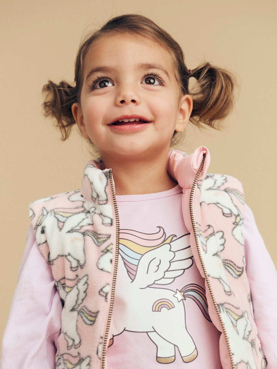 Huxbaby Magical Unicorn Reversible Fleece Vest - Rosebud