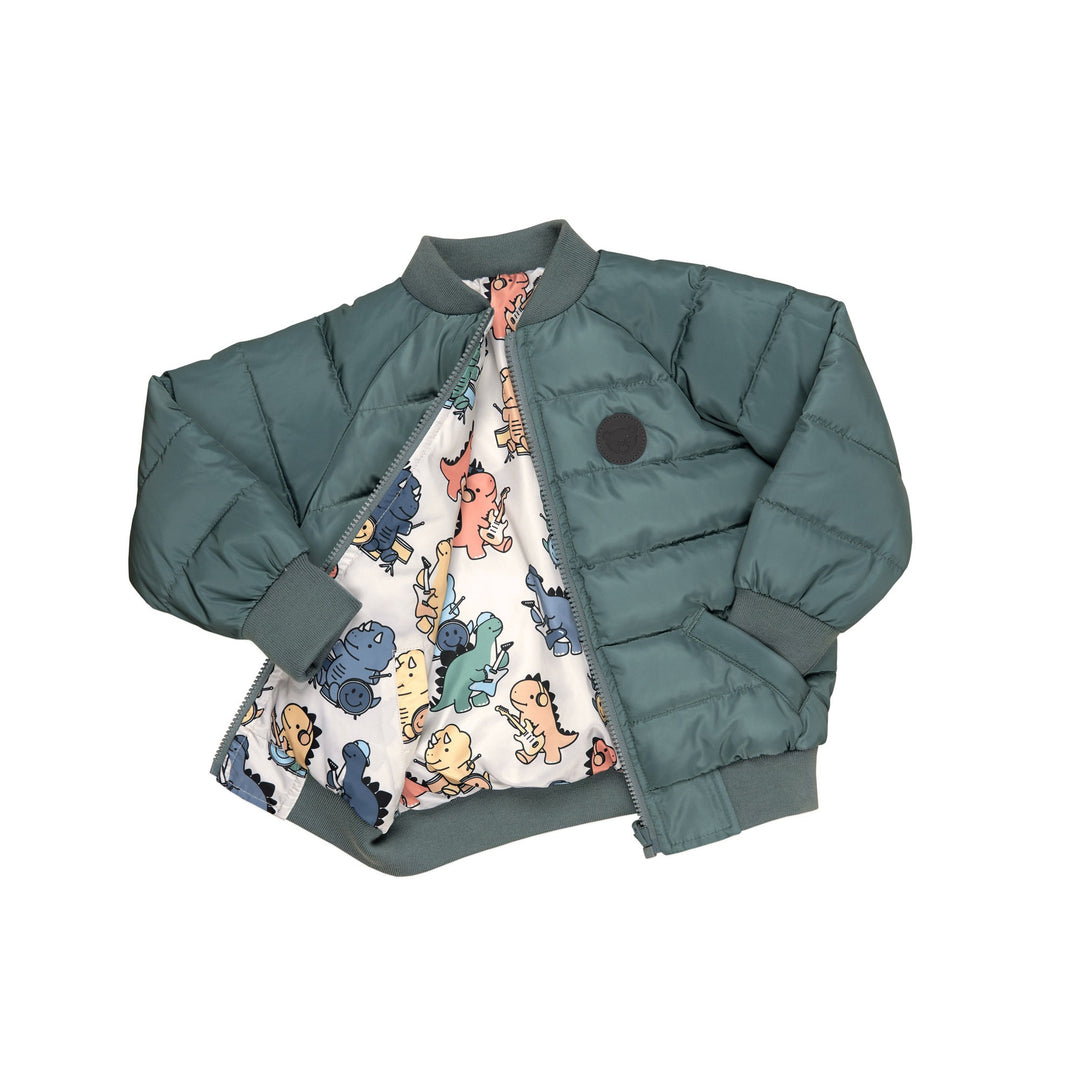 Huxbaby Dino Band Reversible Bomber - Light Spruce