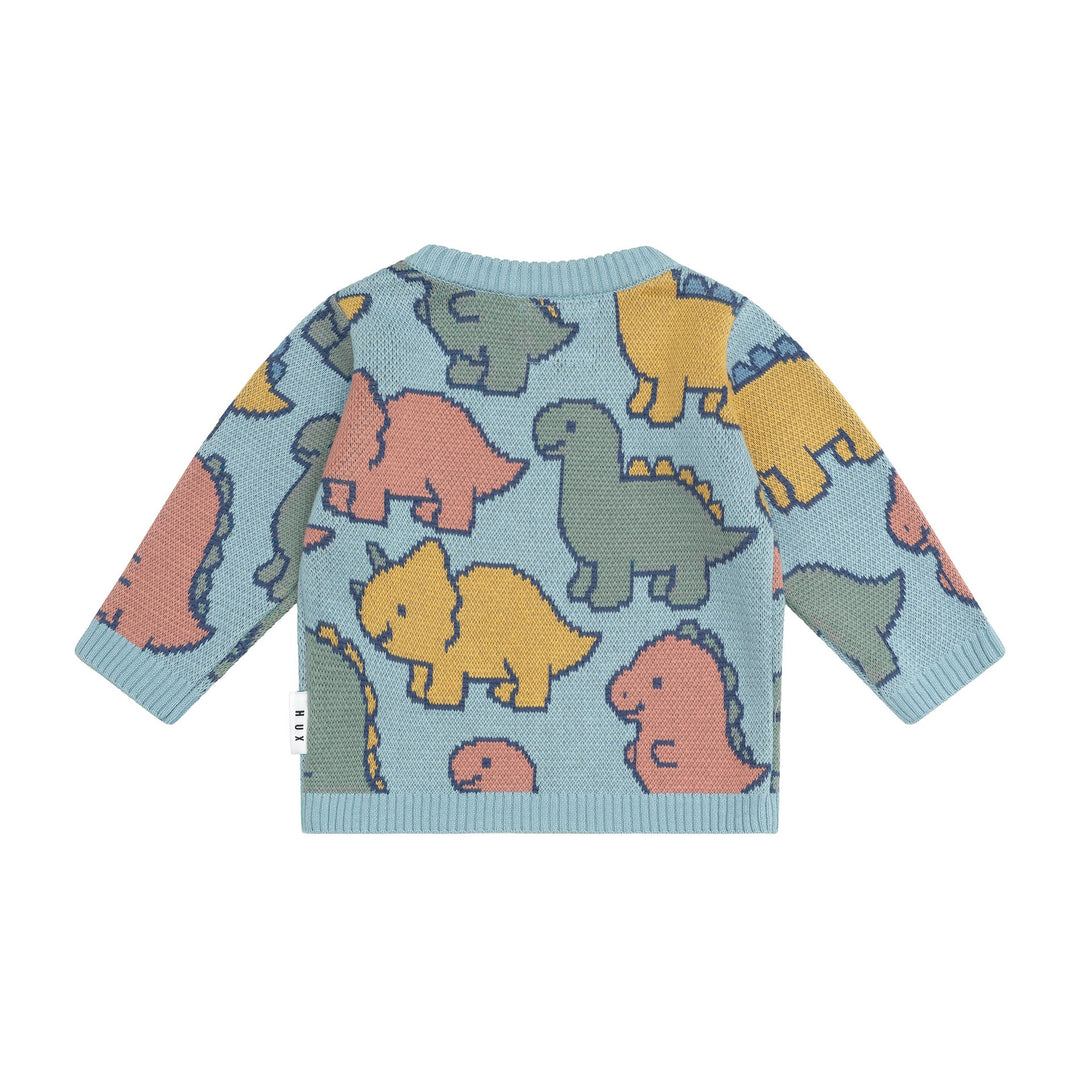 Huxbaby Dino Play Knit Jumper - Marine Blue