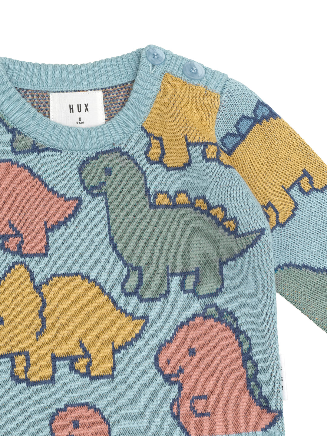 Huxbaby Dino Play Knit Jumper - Marine Blue