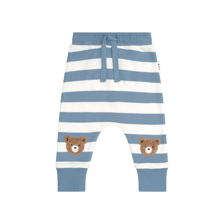 Huxbaby Furry Hux Stripe Drop Crotch Pant - Cornflower/Ecru