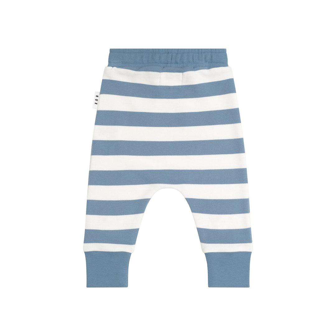 Huxbaby Furry Hux Stripe Drop Crotch Pant - Cornflower/Ecru