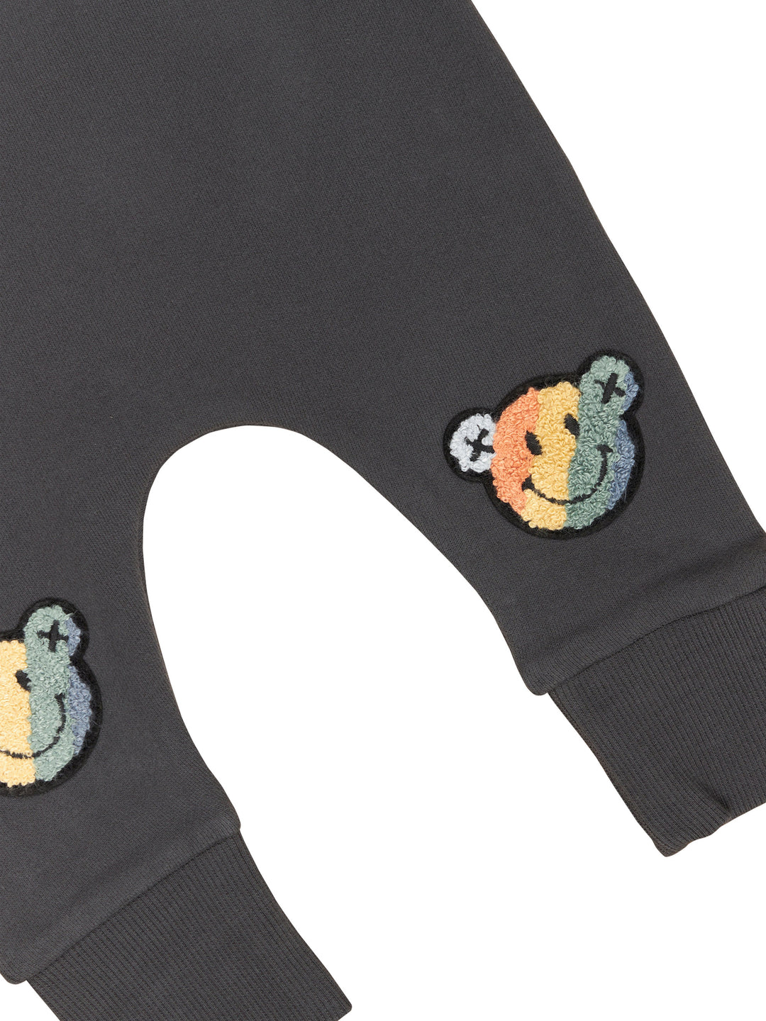 Huxbaby Smiley Rainbow Drop Crotch Pant - Soft Black