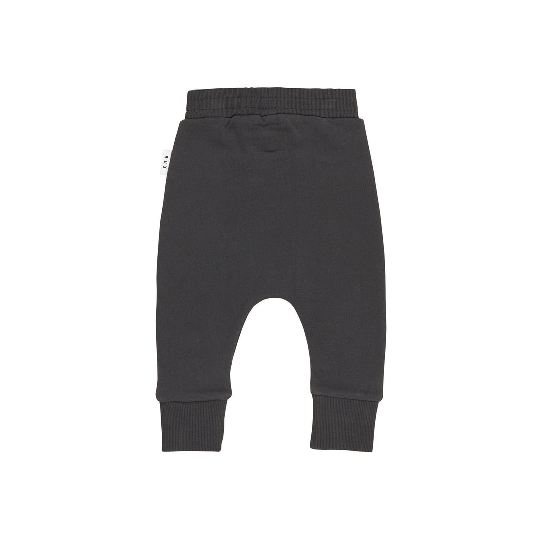 Huxbaby Smiley Rainbow Drop Crotch Pant - Soft Black