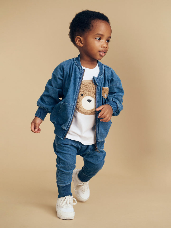 Huxbaby Huxbear Knit Denim Drop Crotch Pant