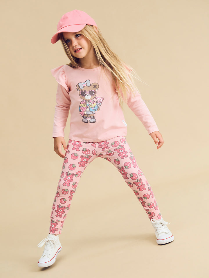 Huxbaby Berry Bear Legging - Candy