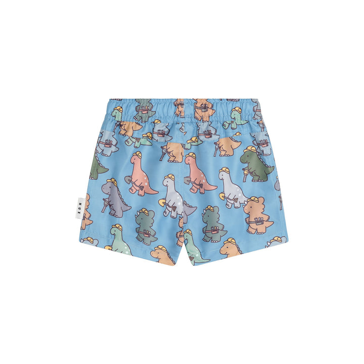 Huxbaby Construction Dinos Swim Short - Bright Blue