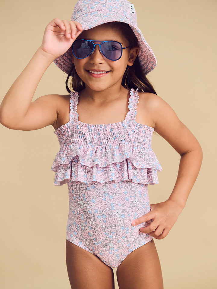 Huxbaby Bluebell Floral Frill Swimsuit