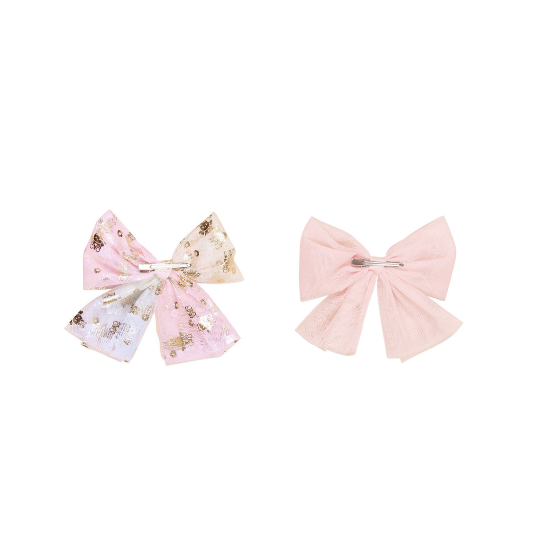 Huxbaby Fairy Bunny Tulle 2pk Hair Bow - Rosebud + Multi