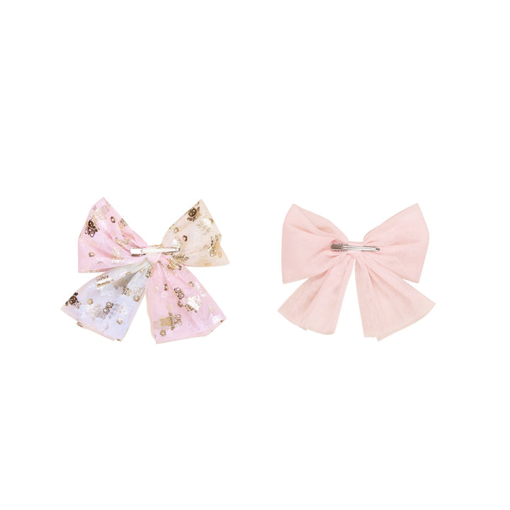 Huxbaby Fairy Bunny Tulle 2pk Hair Bow - Rosebud + Multi