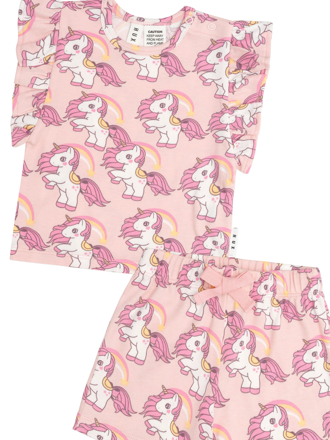 Huxbaby Rainbow Unicorn Frill Pyjamas - Candy