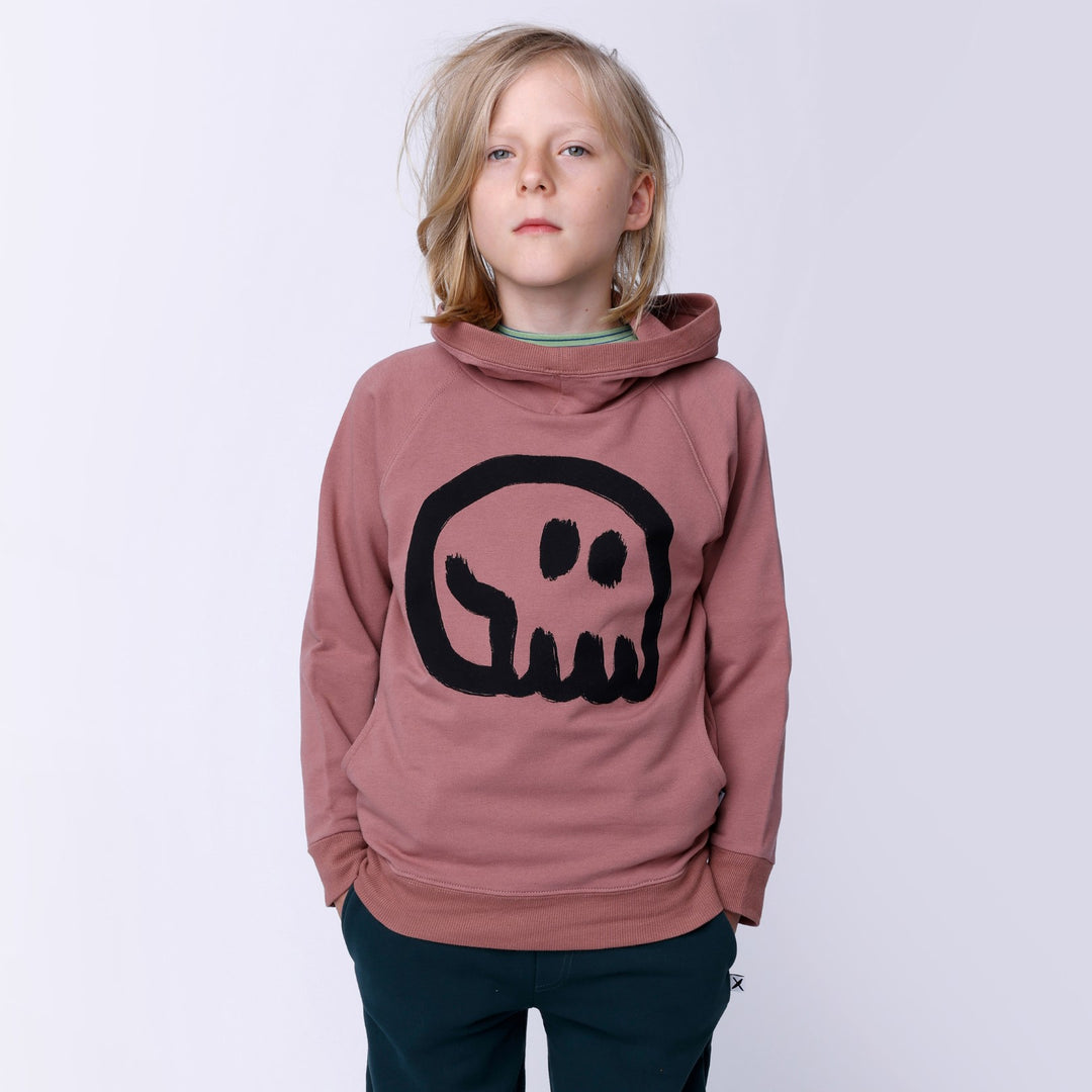 Minti Charcoal Skull Hood - Chocolate