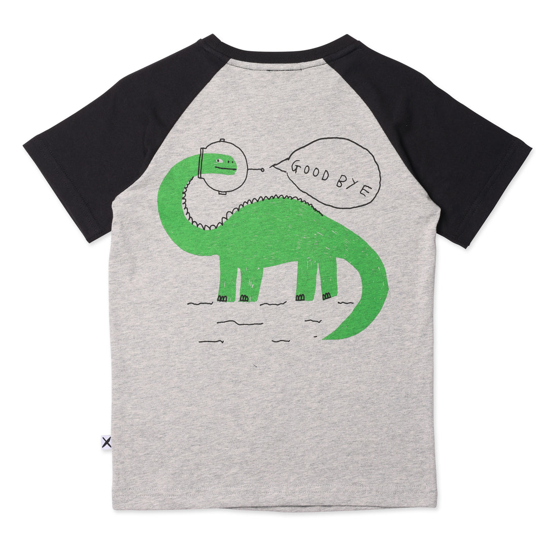 Minti Space Dinos Tee - Grey Marle/Black