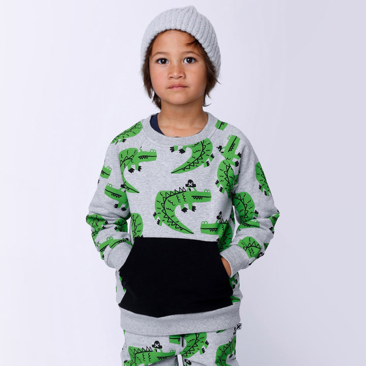 Minti Captain Croc Furry Crew - Grey Marle