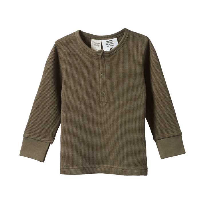 Nature Baby Long Sleeve Waffle Pyjamas - Seed