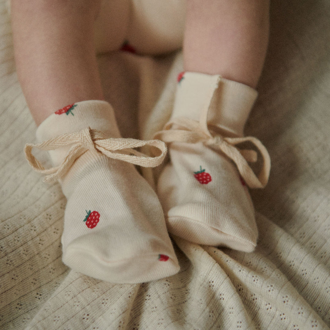 Nature Baby Booties -  Raspberry Print