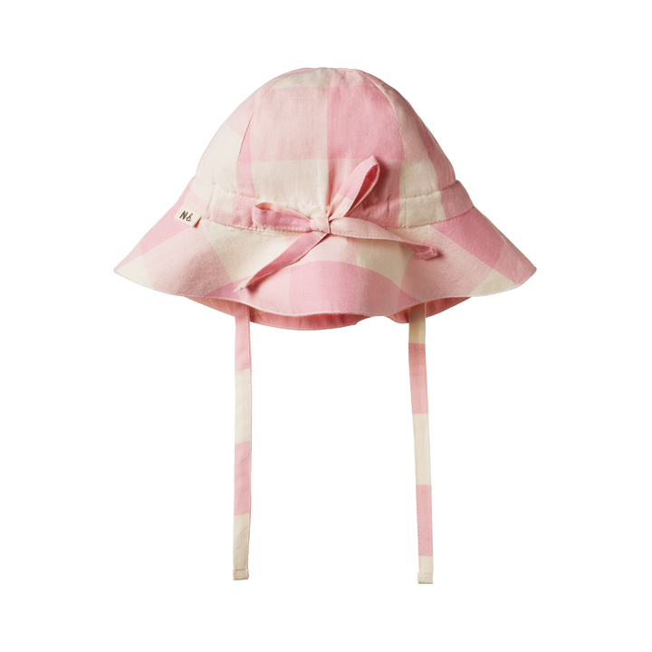 Nature Baby Gingham Sunhat - Summer Rose Check