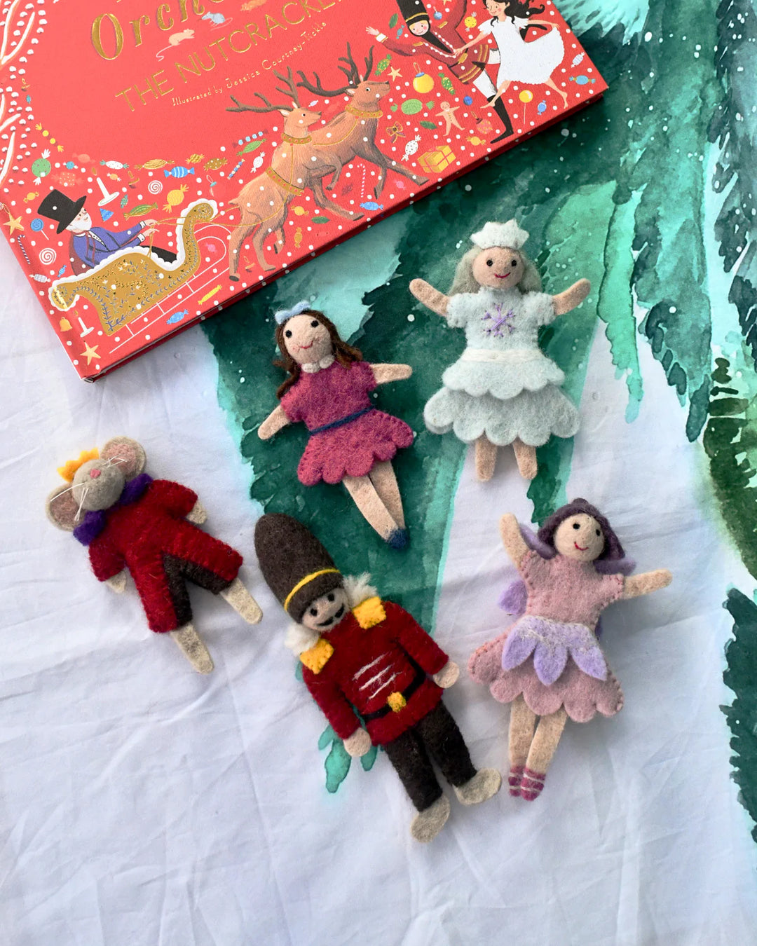 Tara Tresures Felt Nutcracker and the Mouse King Finger Puppet Set