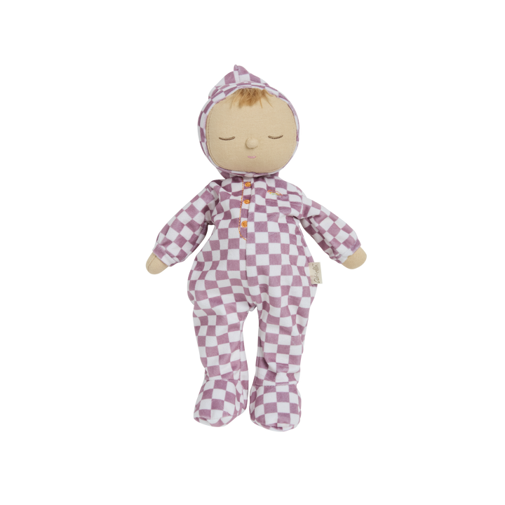 Olli Ella Dozy Dinkum Doll Twinkle - Plum Check