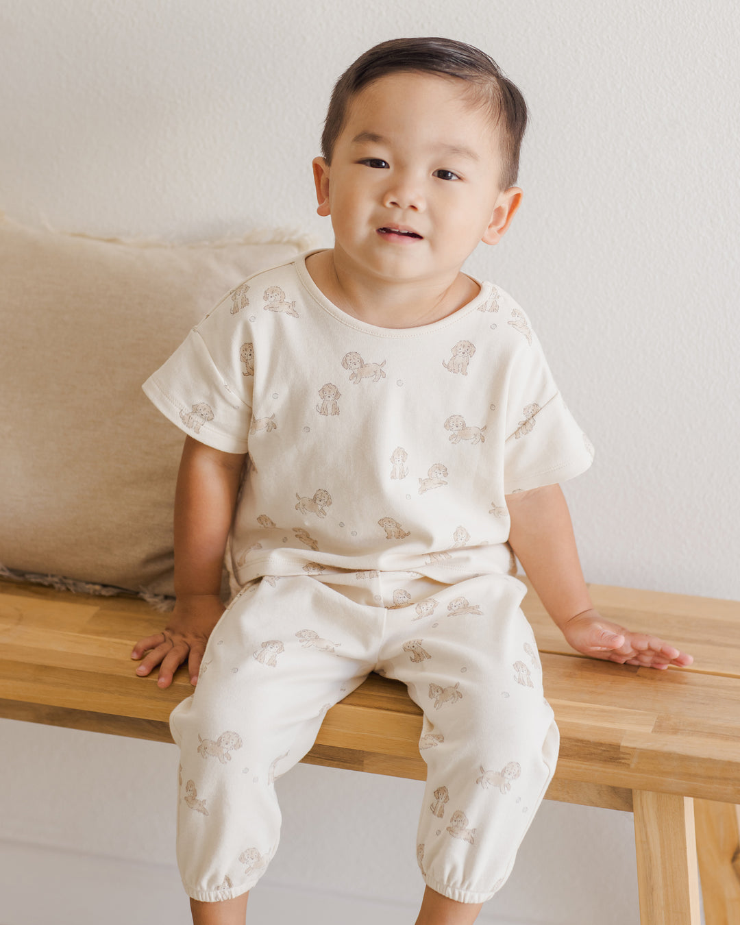 Quincy Mae Jersey Tee + Pant Set - Puppies