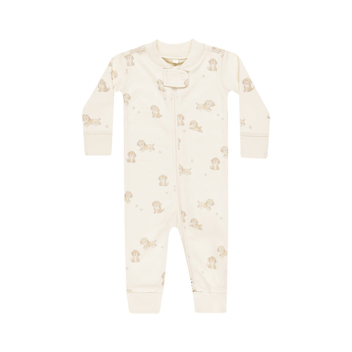 Quincy Mae Zip Longsleeve Sleeper - Puppies