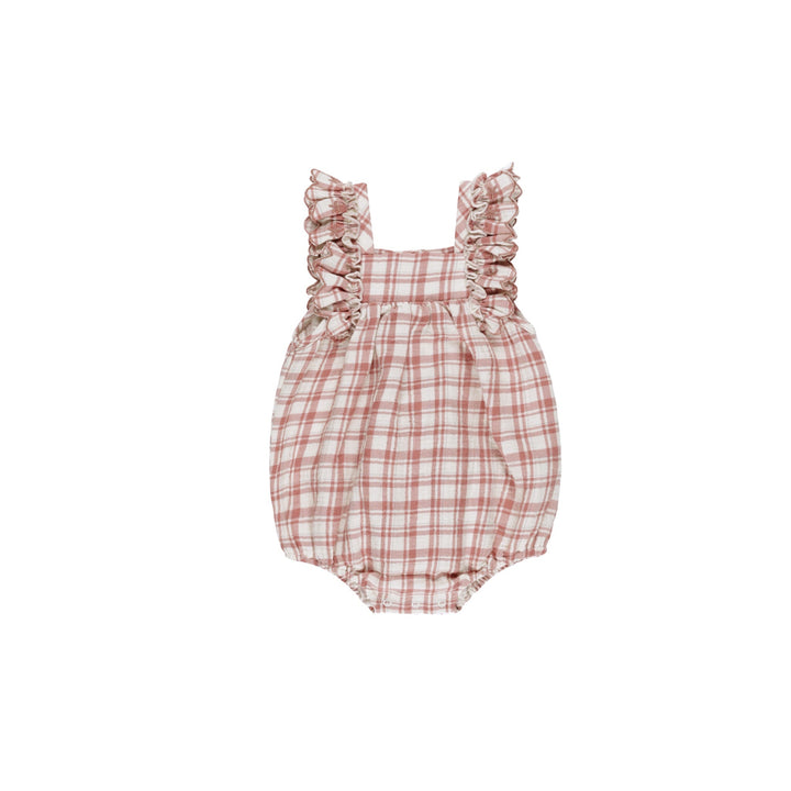 Quincy Mae Maya Romper - Pink Plaid