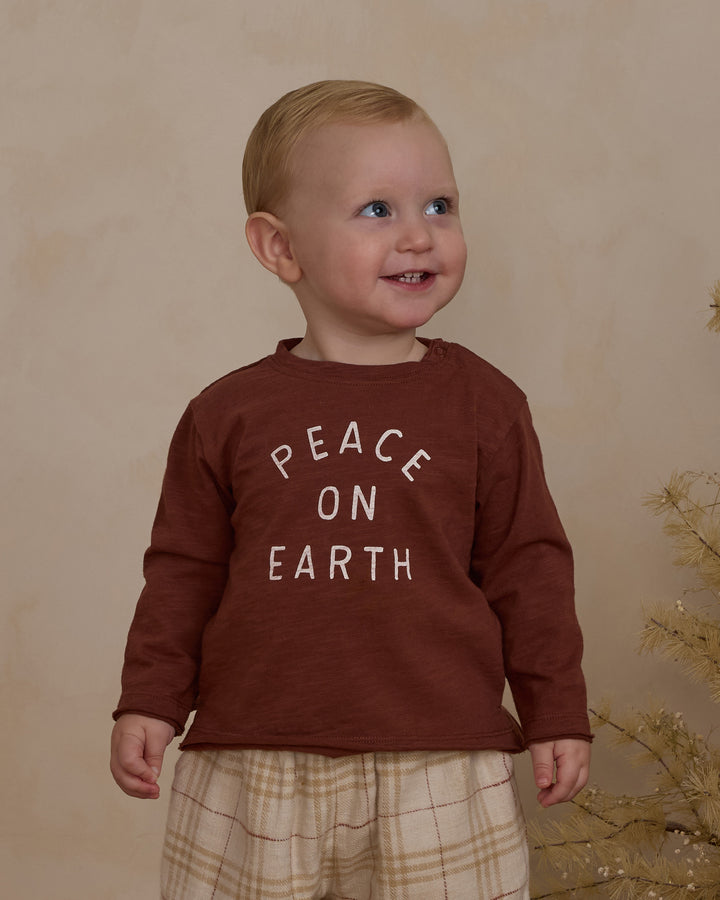 Rylee + Cru Raw Edge Long Sleeve Tee - Peace On Earth