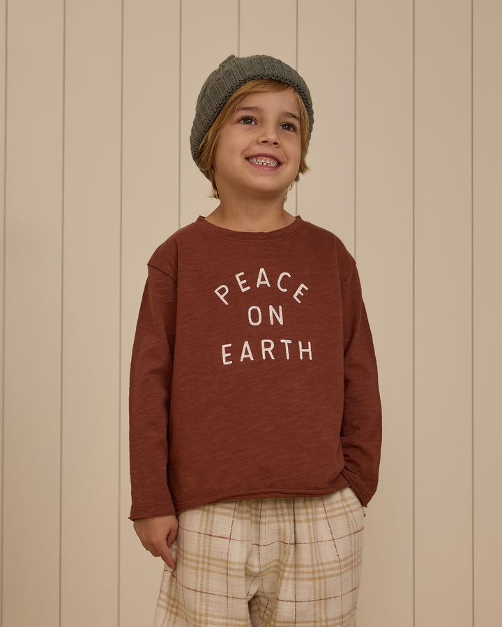 Rylee + Cru Raw Edge Long Sleeve Tee - Peace On Earth