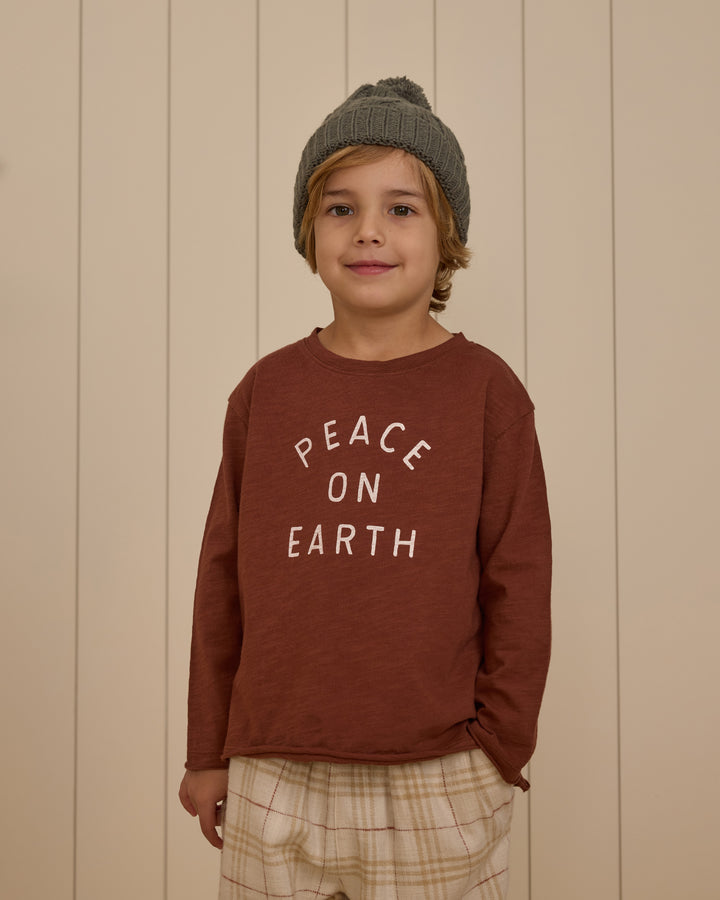 Rylee + Cru Raw Edge Long Sleeve Tee - Peace On Earth