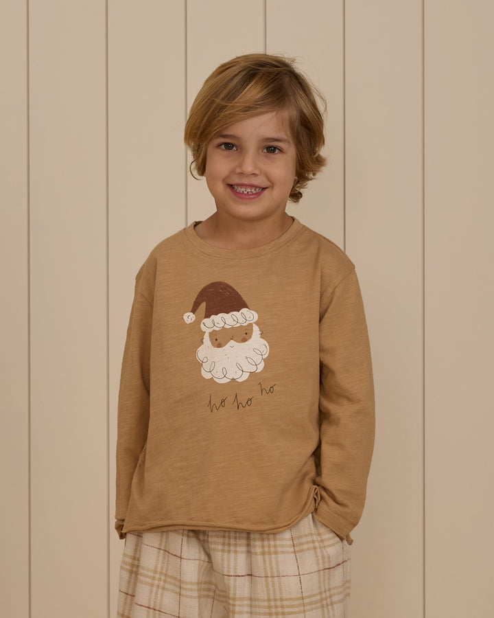 Rylee + Cru Raw Edge Long Sleeve Tee - Santa