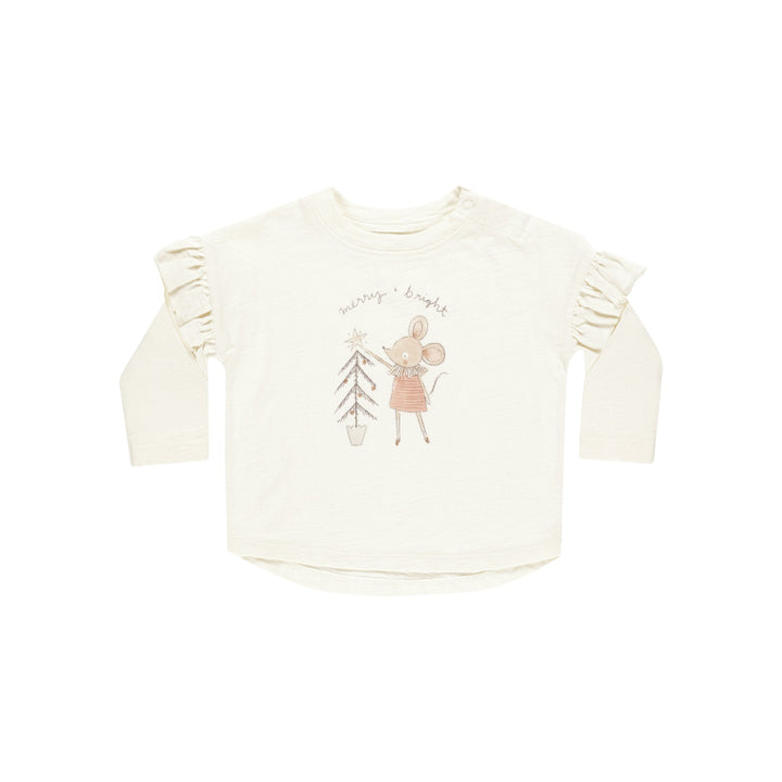 Rylee + Cru Ruffle Long Sleeve Tee - Mouse