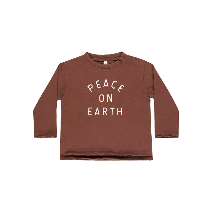 Rylee + Cru Raw Edge Long Sleeve Tee - Peace On Earth