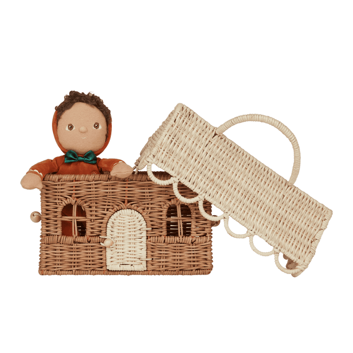 Olli Ella Gingerbread Casa Clutch - Natural/Straw