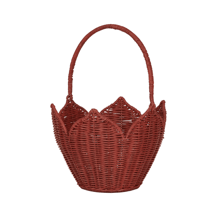 Olli Ella Poinsettia Basket - Red