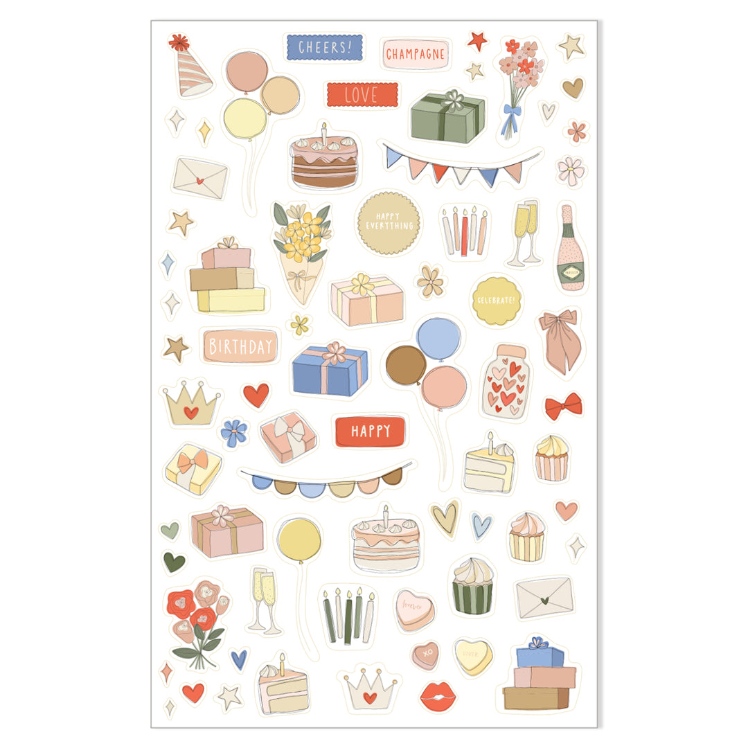 Emma Kate Co. Illustrated Stickers | Celebrations + Holidays | 2 Sheets | 2024