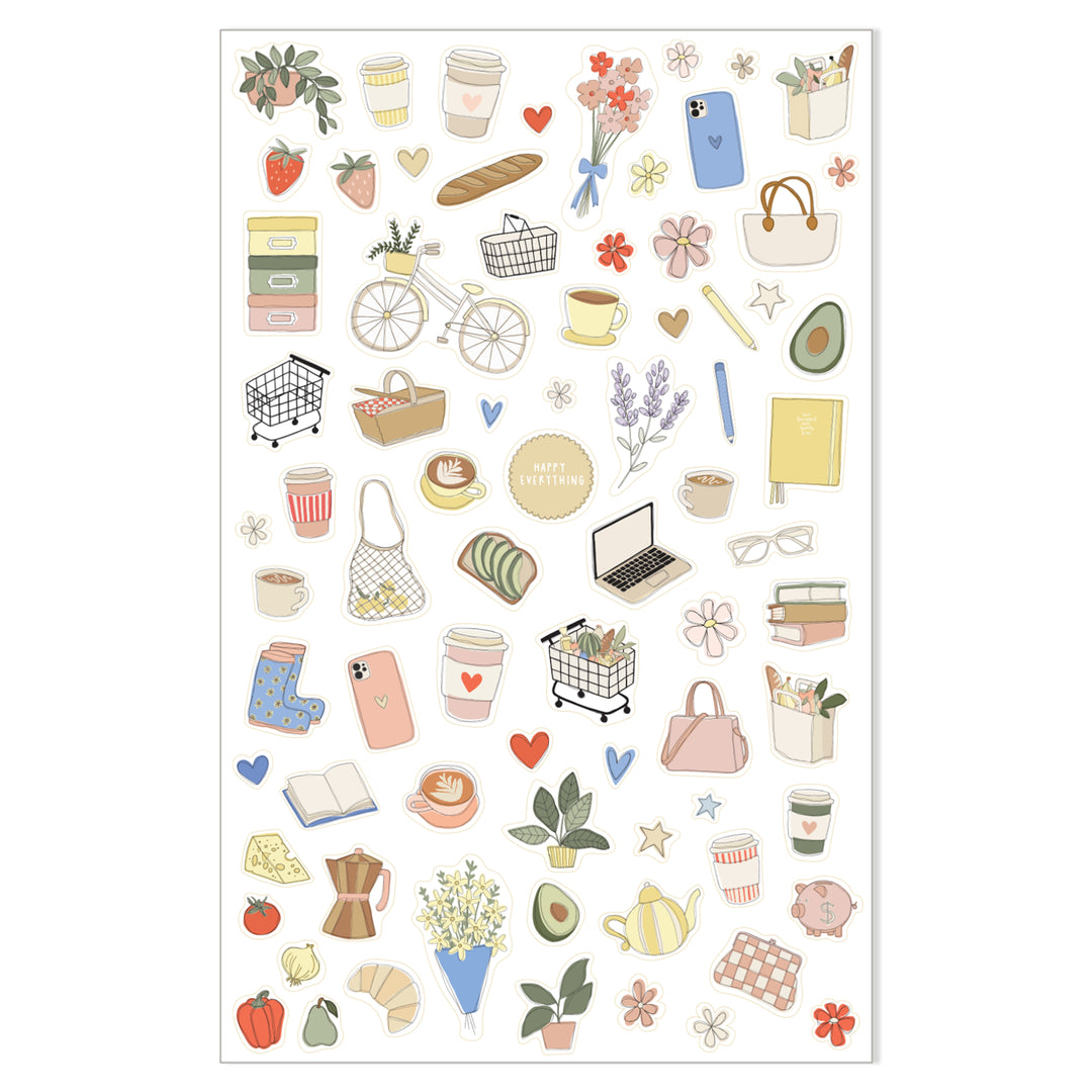 Emma Kate Co. Illustrated Stickers | Daily Life | 2 Sheets | 2024