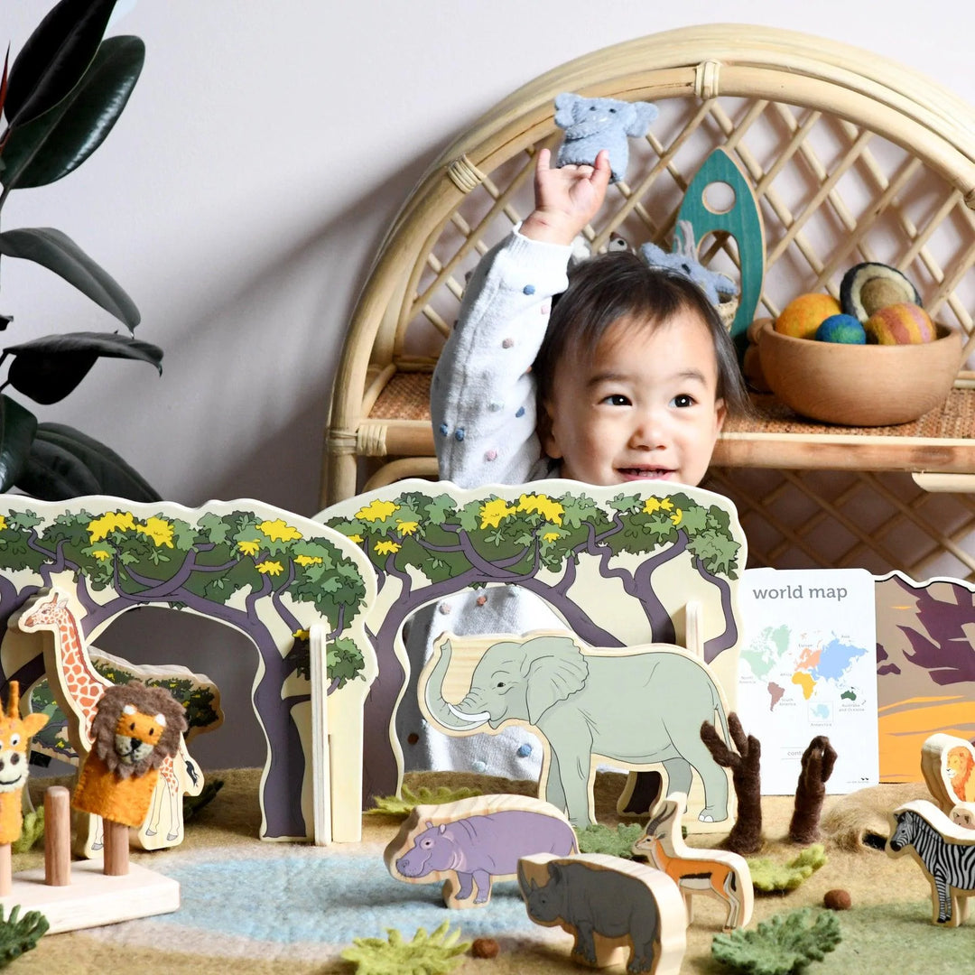 Tara Treasures Large Safari Play Mat Playscape