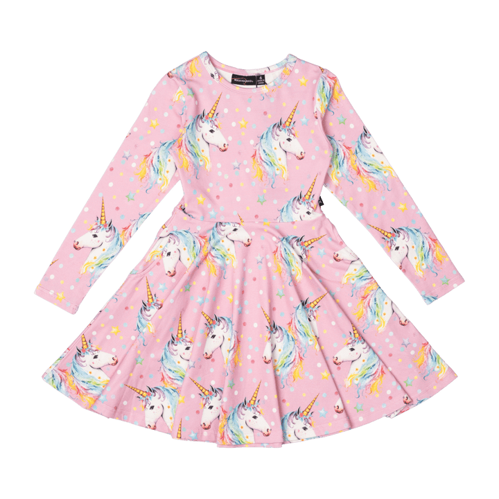 Rock Your Baby Waisted Dress - Dotty Unicorn